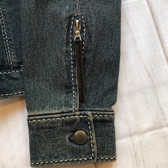 SALE! Vintage Elie Tahari Tapered Fitted Denim Jacket High Quality Women's Small - Picture 8 of 16